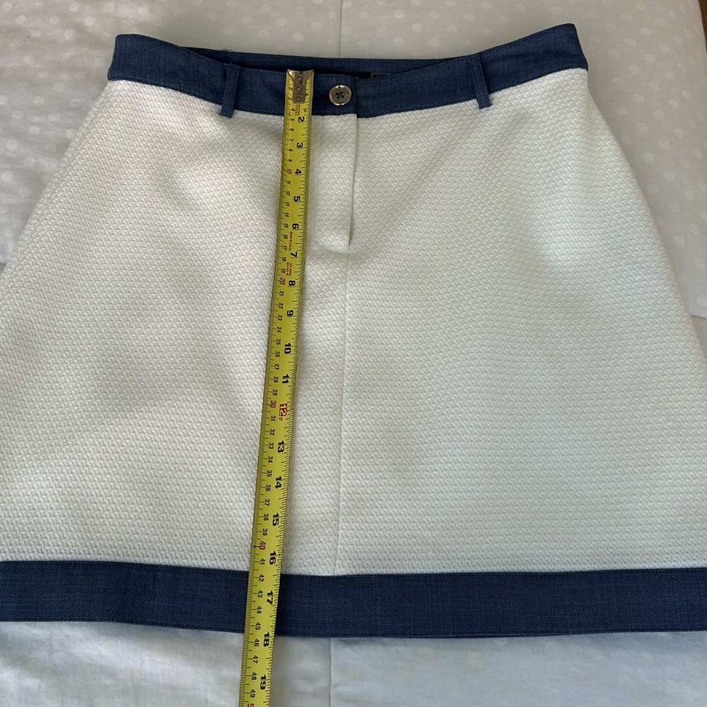 Women's Tommy Hilfiger White & Blue Textured Skirt – Size 10 - Picture 4 of 8